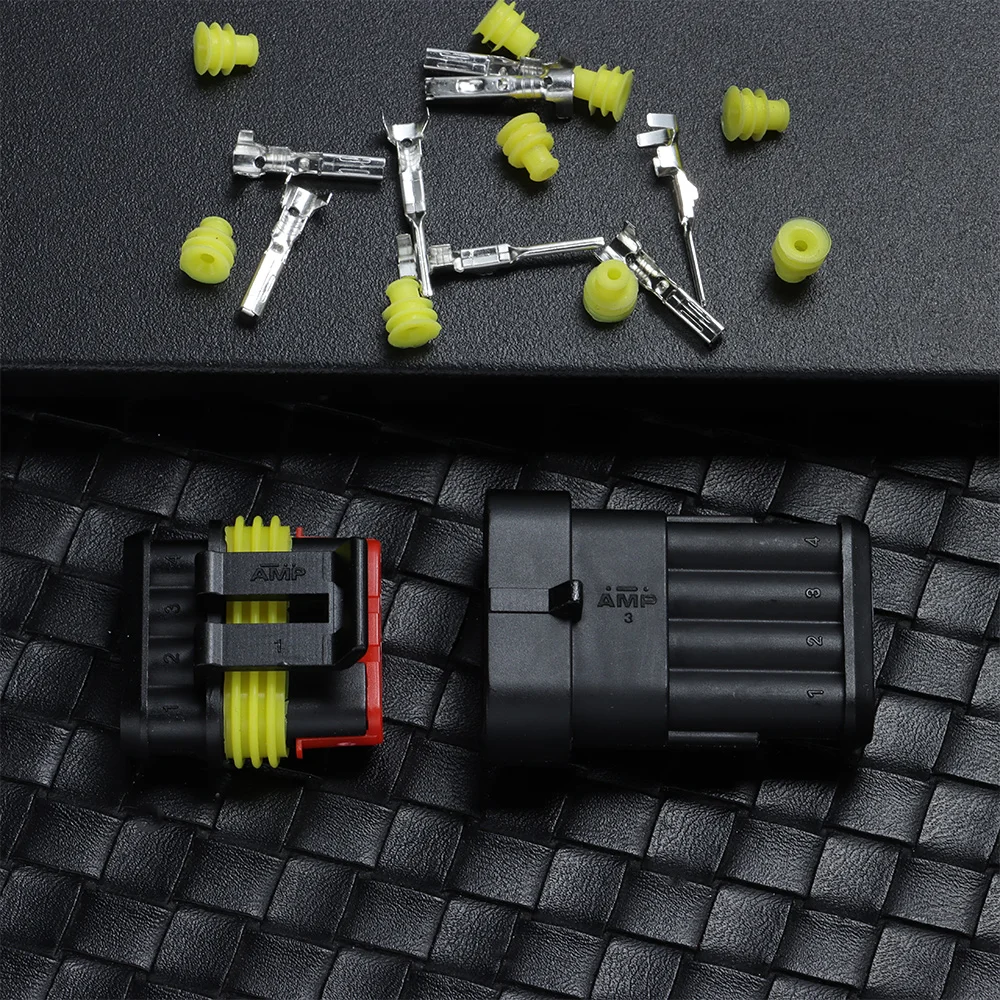 

1Set 2 pin 1/2/3/4/5/6 Pins Way AMP Super Seal Waterproof Electrical Wire Connector Plug Vehicle Electronics Car Connector