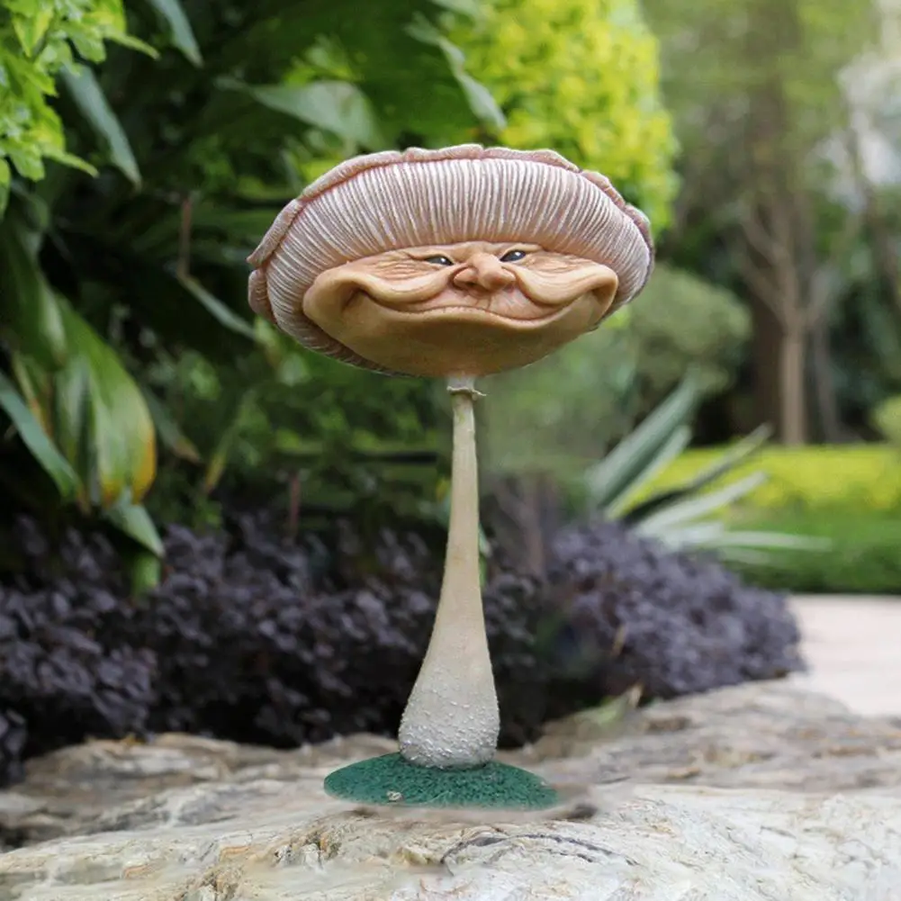 Стильная Миниатюрная Картина Гриба Стойкая к Повреждениям Скульптура Инновационная Устойчивая к Разрушению Патио Газон.