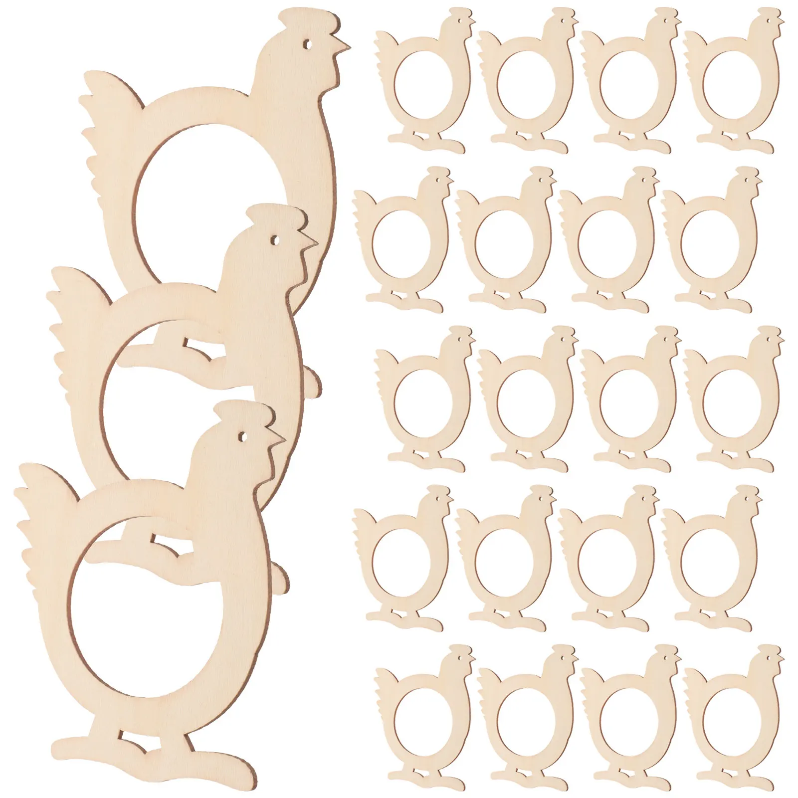 Фото 20 шт. праздничных деревянных кольц для салфеток в форме курицы, высококачественный декор для Пасхи, свадеб, ужинов и вечеринок №5