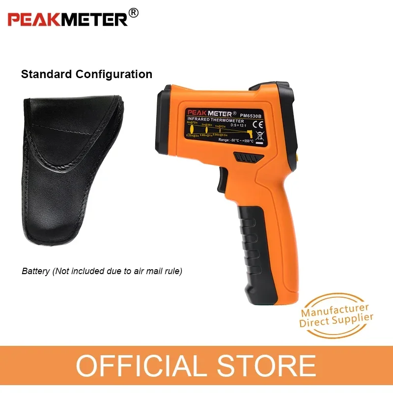 PEAKMETER PM6530B Инфракрасный термометр с лазерным ЖК-дисплеем Цифровой ИК-измеритель