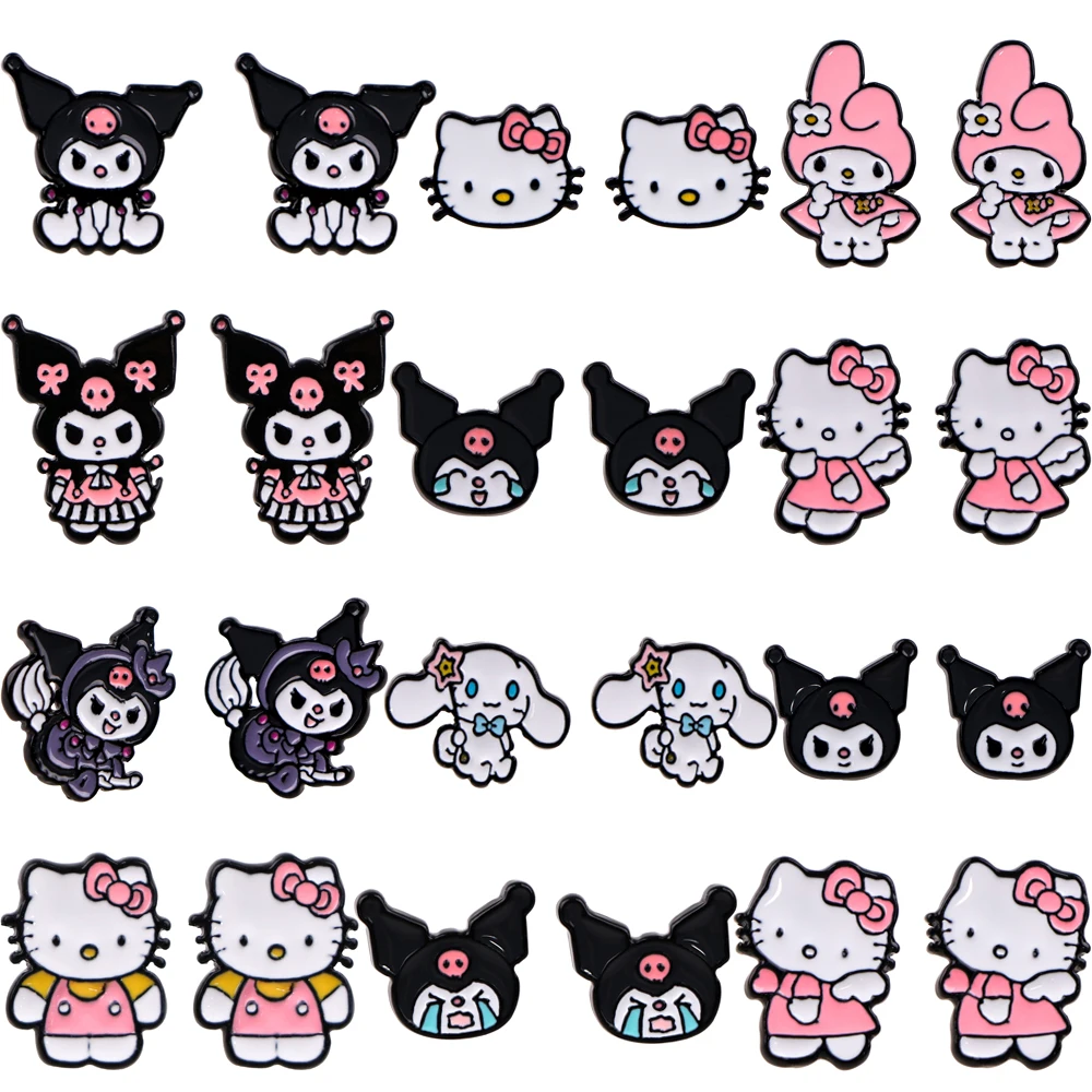 Женские серьги-гвоздики из нержавеющей стали с мультяшными кошками