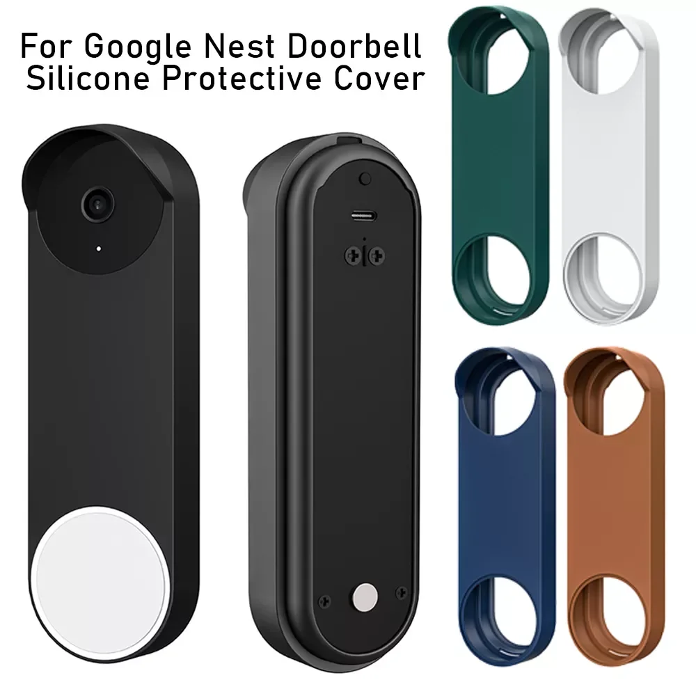 

Silicone Case Waterproof UV Weather Resistant Protective Cover Doorbell Skin Case for Google Nest Video Doorbell (Battery Model)