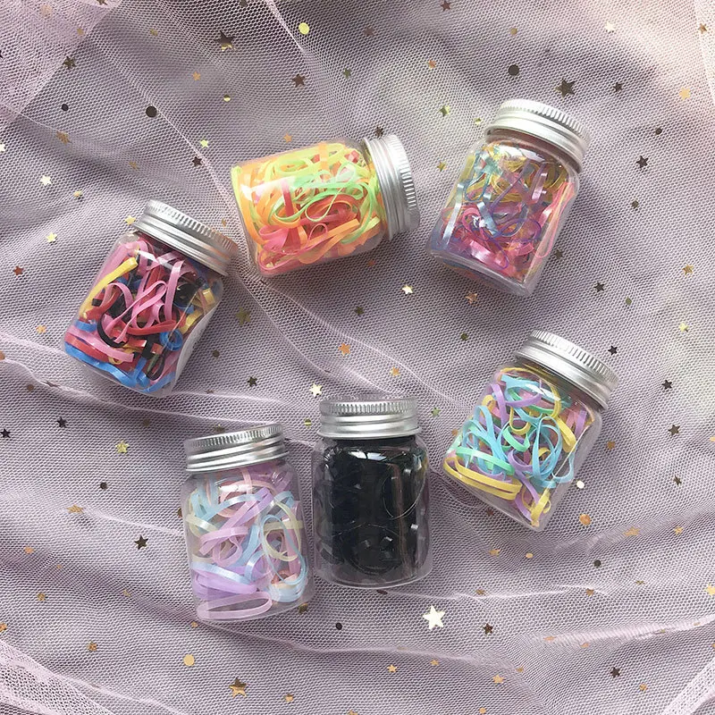 

MueRaa 100/1000pcs Colorful Children's Elastic Hairband Cute Kids Girls Hair Accessories Rubber band Ponytail Holder Scrunchie