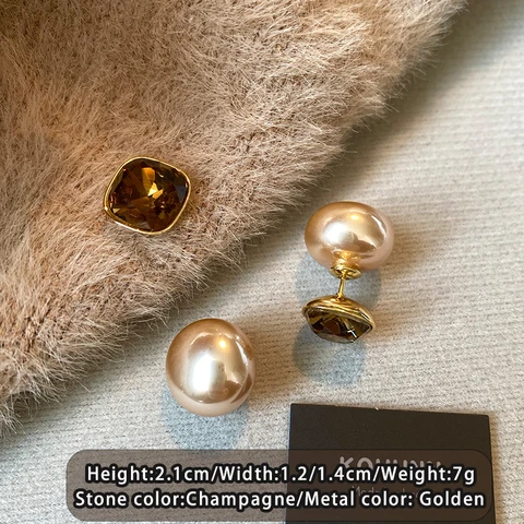 Taoya жемчужные серьги-гвоздики золотого цвета