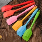 Цветной силиконовый шпатель, термостойкий антипригарный кухонный инструмент для выпечки, не деформируемая искусственная щетка для барбекю