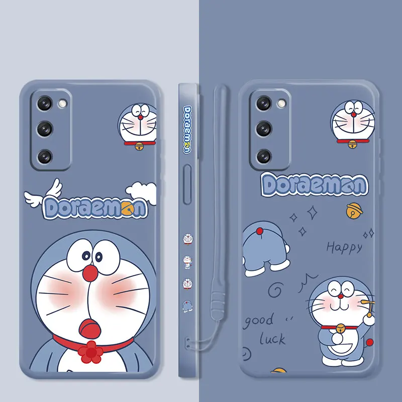 

Doraemon Pocket Angels Smile Liquid Candy Case For Samsung Galaxy S22 S21 S20 FE Ultra S10 S9 S8 Plus S10e Note 20 10 Lite