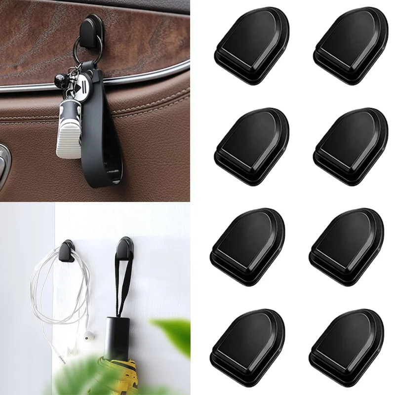 8PCS Self-adhesive Car Mini Hook Seat Back Hidden Multi-function Hook Household Wall Hook Hanger Key Storage Hook