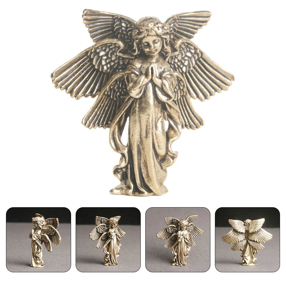 

Angel Statue Figurine Brass Statues Decor Craft Garden Vintage Cupid Archangel Decoration Cabinet Cherubs Fairy Desktop Ornament