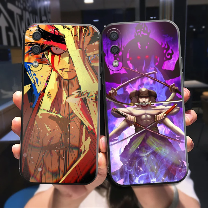 

One Piece Anime Phone Case For Samsung Galaxy S8 S9 S10 S10E S20 S21 FE S21 Plus Silicone Cover Back Soft Funda Liquid Silicon