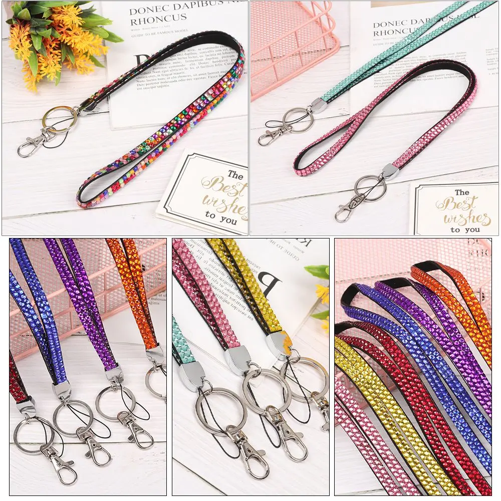 

1pc Lightweight Card Holder Crystal Retractable Hanging Rope Necklace Lanyard Neck Strap