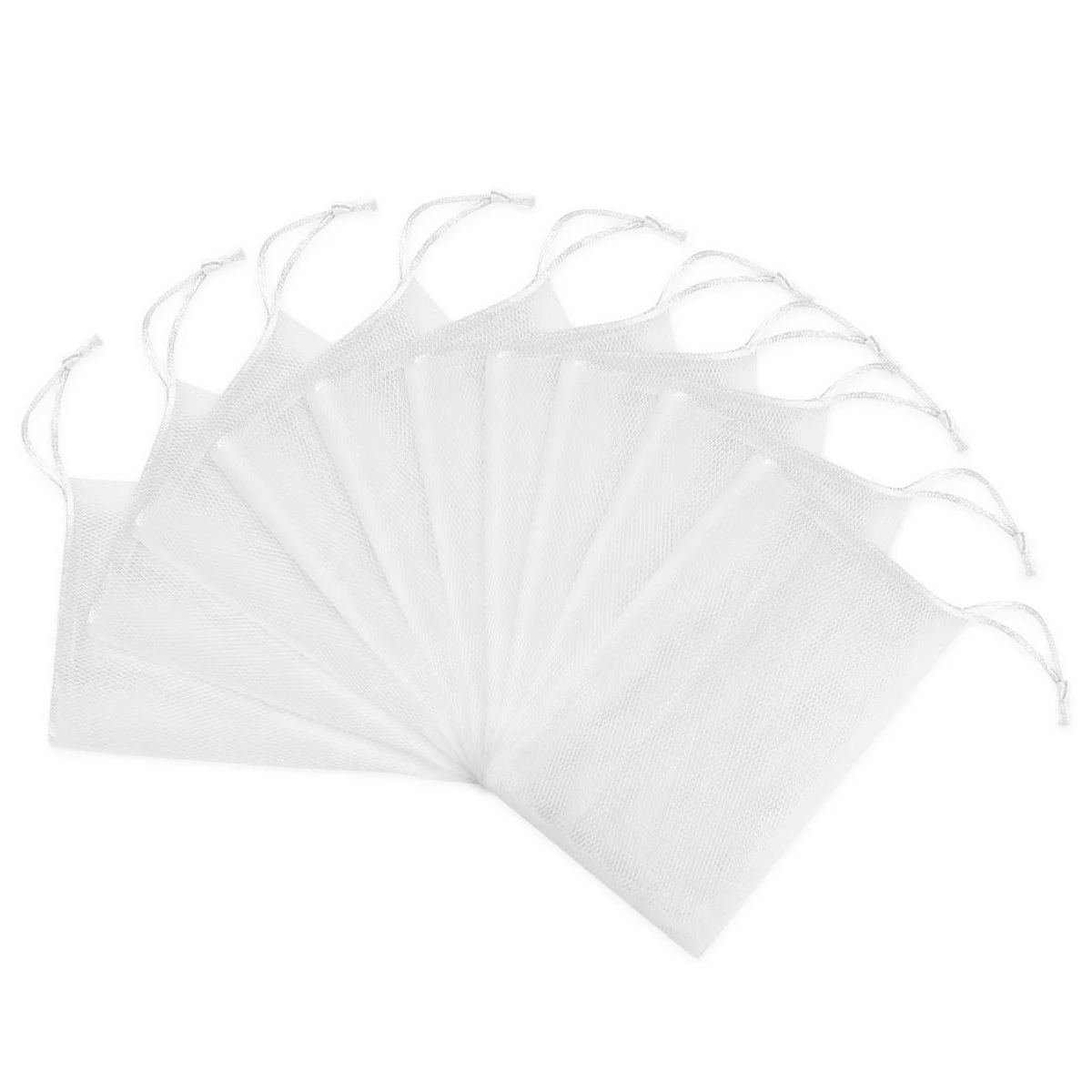 

10pcs Mesh Sack Exfoliating Mesh Saver Bag Mesh Drawstring Holder for Body Cleaning