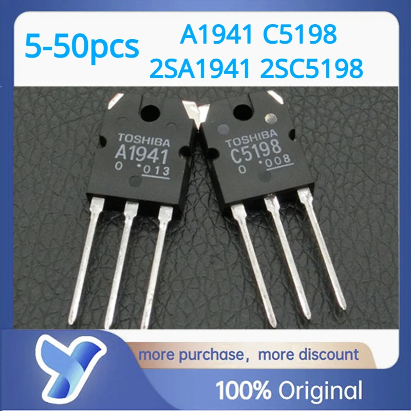 

5-50pcs NEW ORIGINAL A1941 C5198 2SA1941-O(Q) 2SC5198-O(Q) TO-3P 2SA1941 2SC5198 BIPOLAR TRANSISTOR