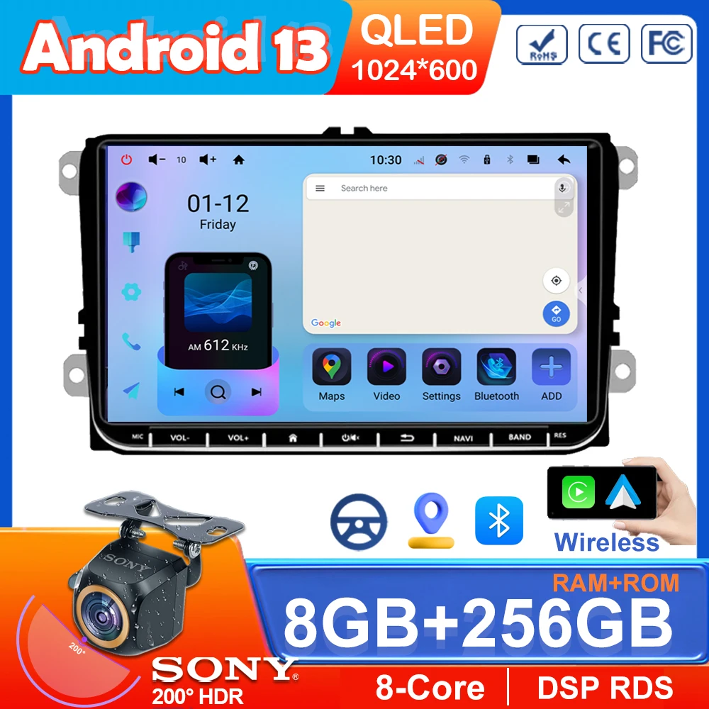 Автомобильный радиоприемник универсальная мультимедийная система на Android с 9