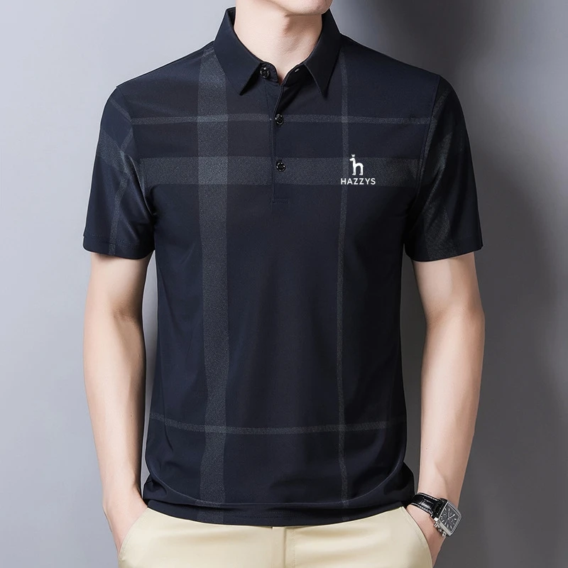 

2023 Summer New Men's Short-sleeved Stripe Bussiness High-quality Polo Shirt High-end Hazzys Luxuy Polo Shirt Casual Polo