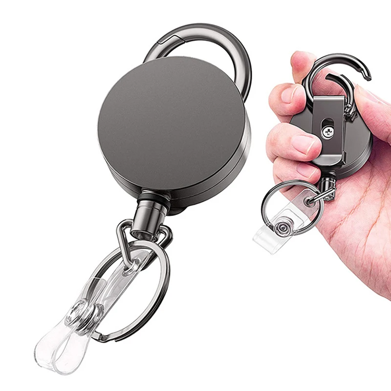 

Металлический корпус Пластиковые чехлы черный выдвижной вытяжной брелок для ключей Id бейдж с именем этикетка держатель для карт отдача катушка Зажим для ремня