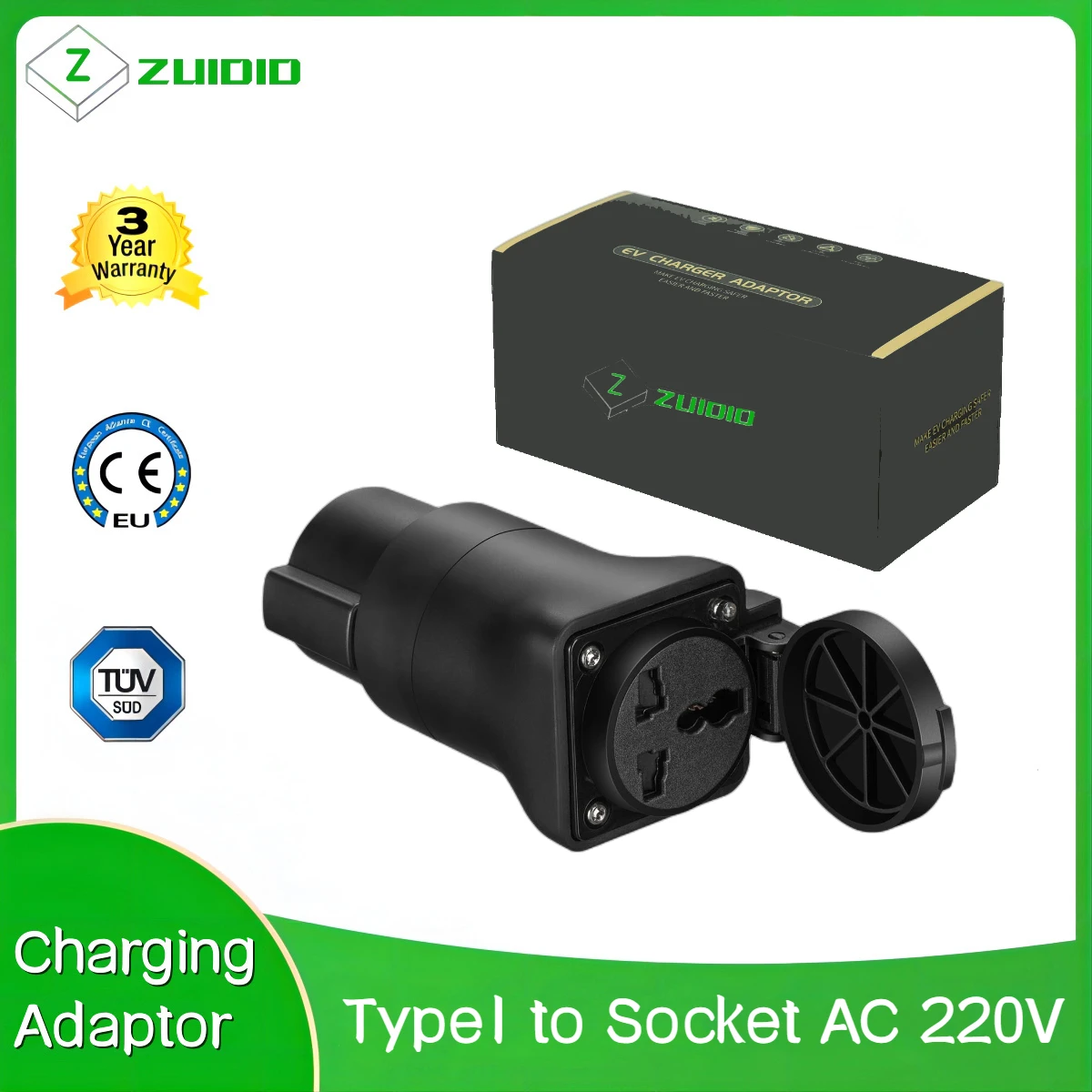 

Connector Adapter EVSE Plug For RV Camper Electric Scooter External Type 1 SAE J1772 Type1 to Socket AC 220V EV Charger