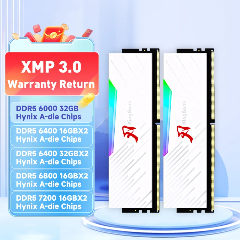 KingBank Hynix A die DDR5 RGB ОЗУ память DDR5 ОЗУ для ПК 16 ГБ 32 ГБ 64 ...