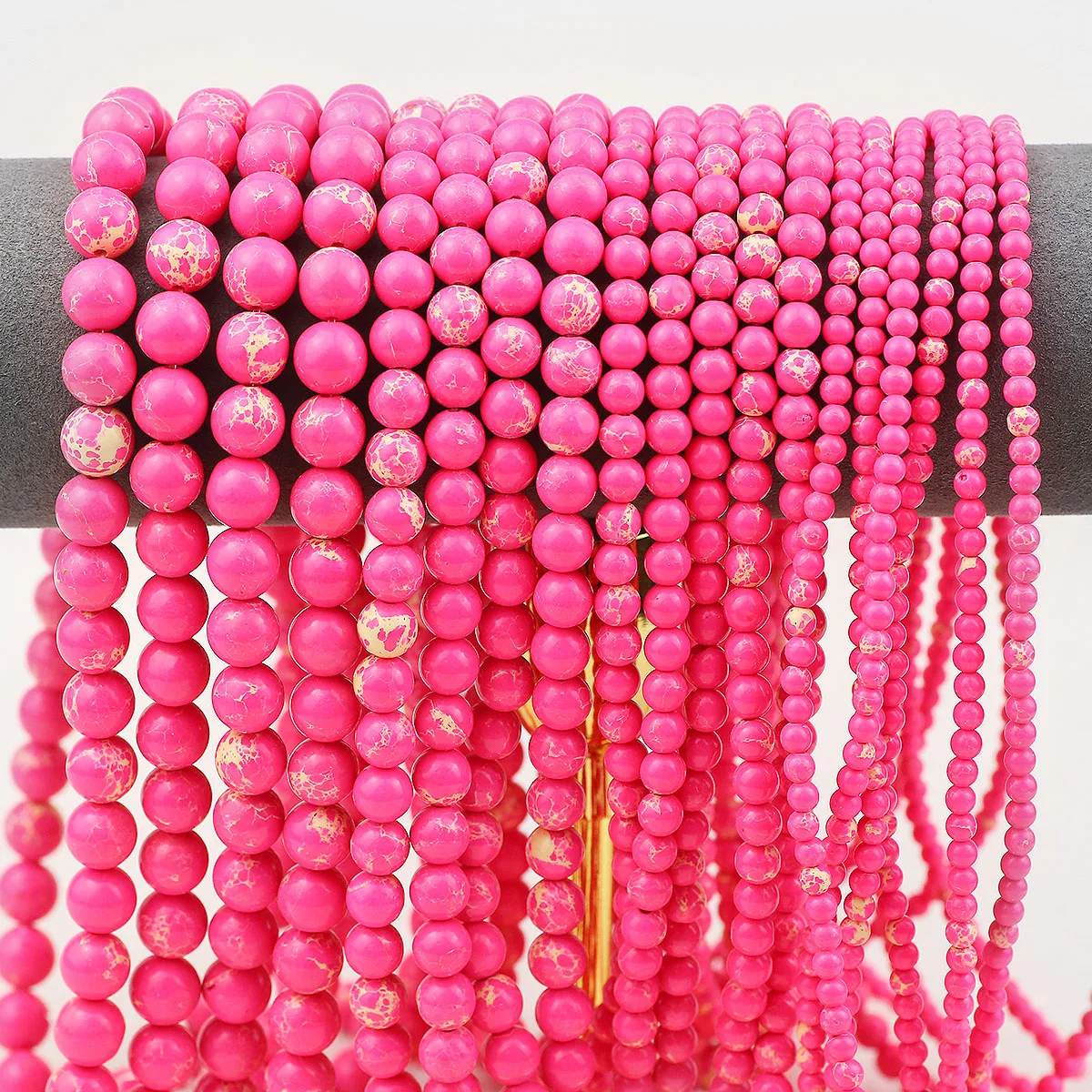 4/6/8/10mm Fruit Green Synthetic Imperial Turquoise Round Loose Beads For Jewelry Making DIY Bracelet Earrings Accessories