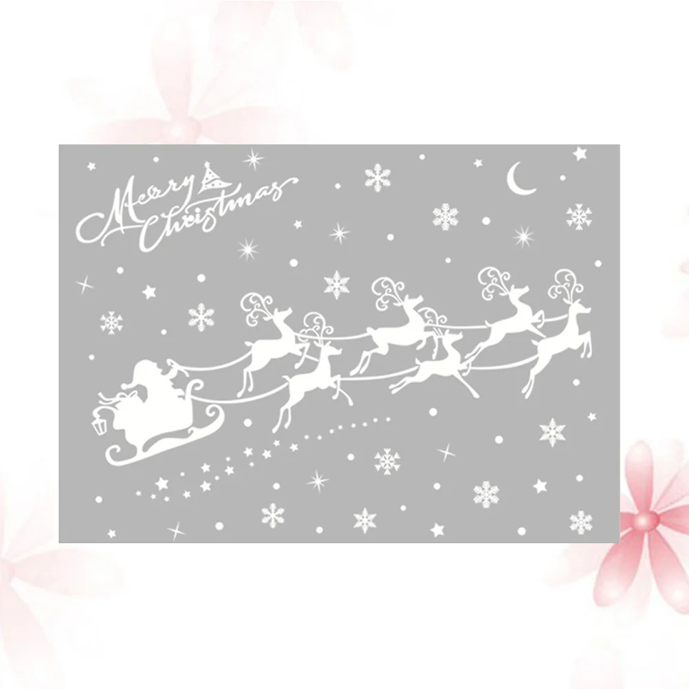 

4PCS Electrostatic Sleigh Window Stickers Wall Stickers for Room Decoration