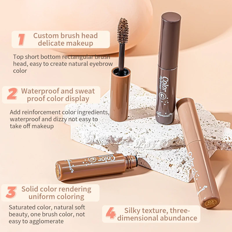 

3 Colors Long Lasting Waterproof Eyebrow Cream Eye Brow Mascara Shadow Makeup Beauty Comstic Tools With Brush Dye Eyebrow Gel