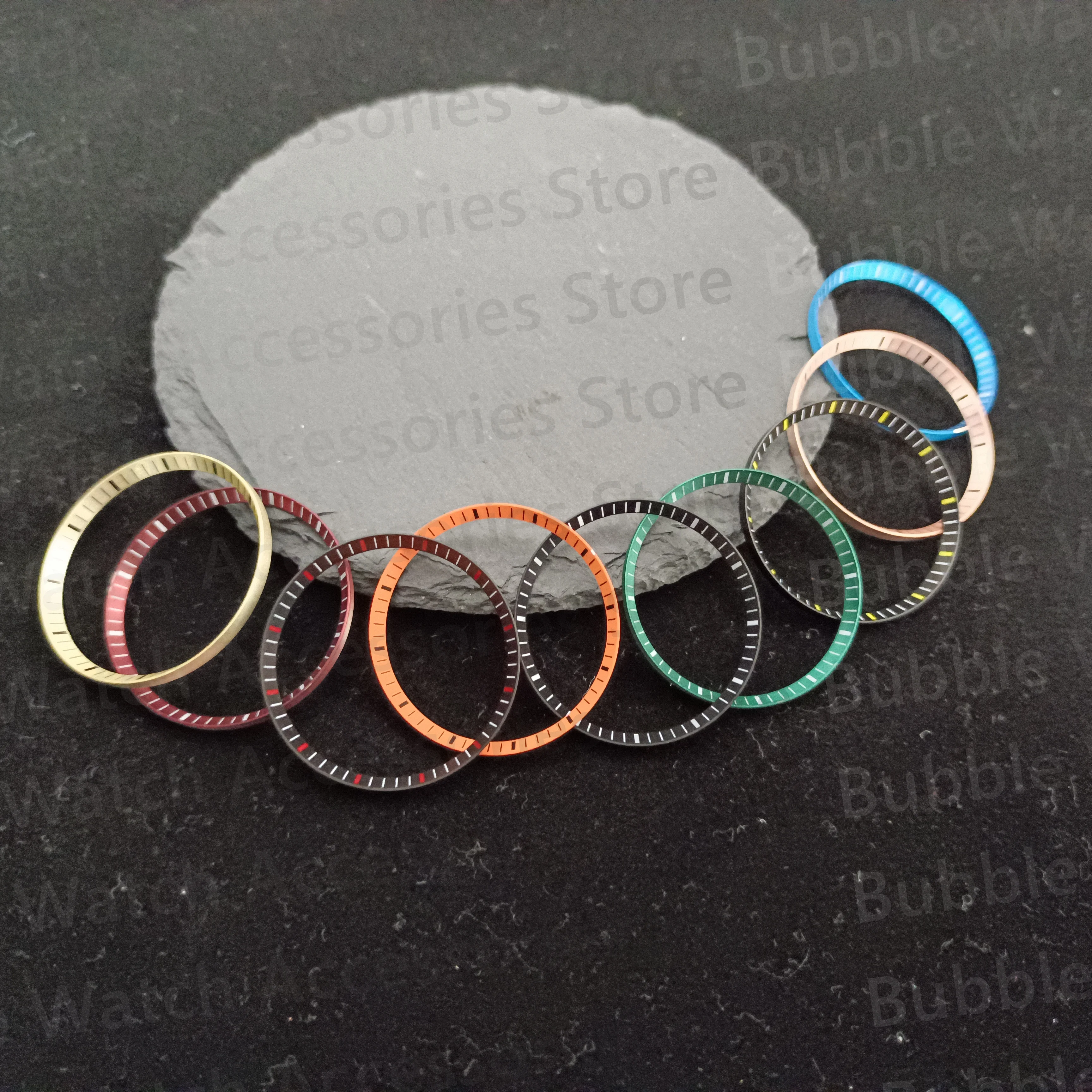 On Sale Mod 30.5mm Black Blue GMT Chapter Ring Metal Watch Ring Fit For SKX007 SKX009 SRPD NH35 NH36 Movement Men's Diving Watch