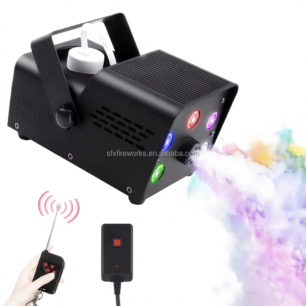 Мини-дымовая машина 550 Вт с RGB LED подсветкой, металлическая, для дискотек и вечеринок, с ручным управлением, AC 110-220В, эффект сухого льда, многоцветная (art.: 3920dae8ef422) - 3920dae8ef422