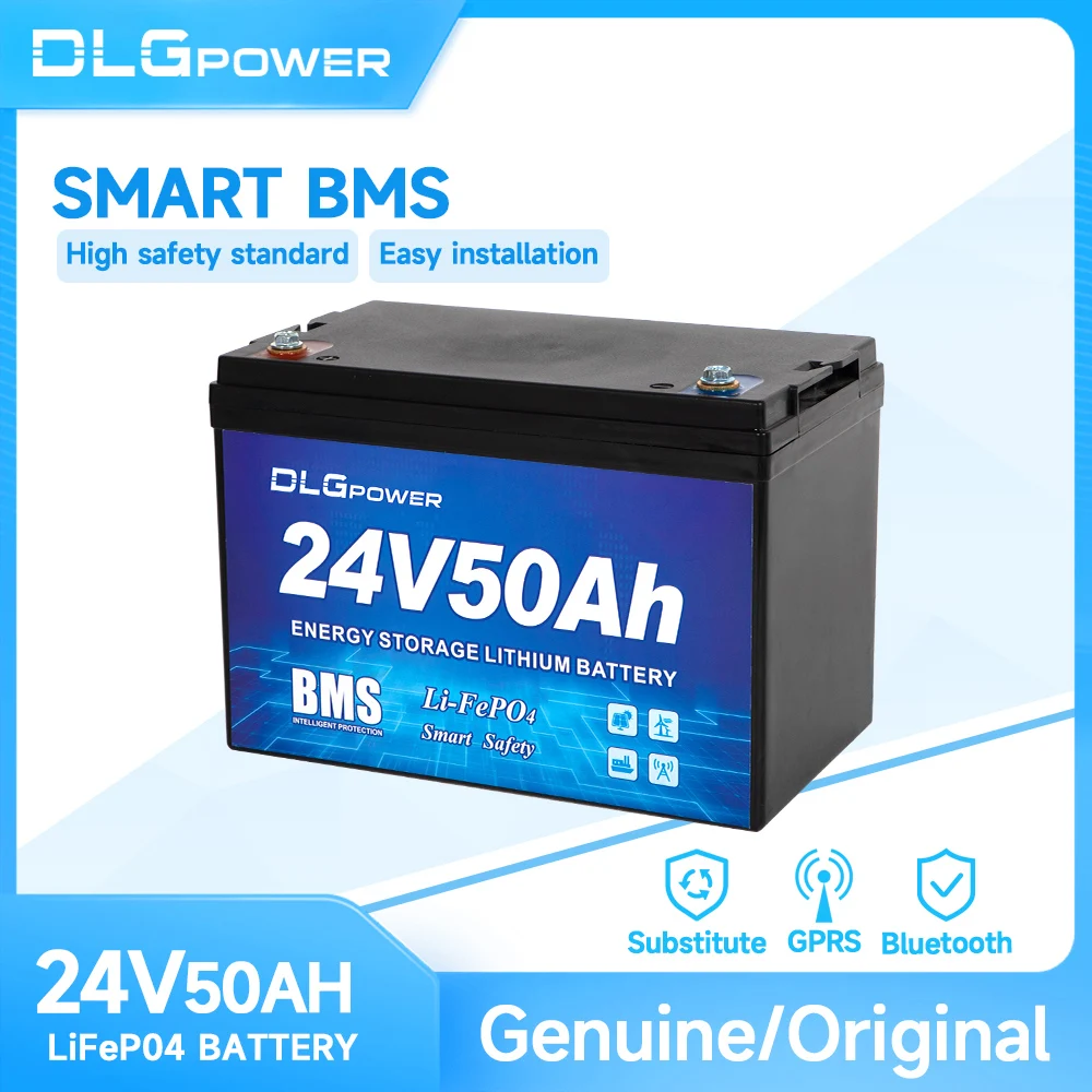 

DLGPOWER 24V 50Ah LiFePO4 Battery Solar Golf Car for Forklift waterproof battery pack for inverter,solar system,boat motor