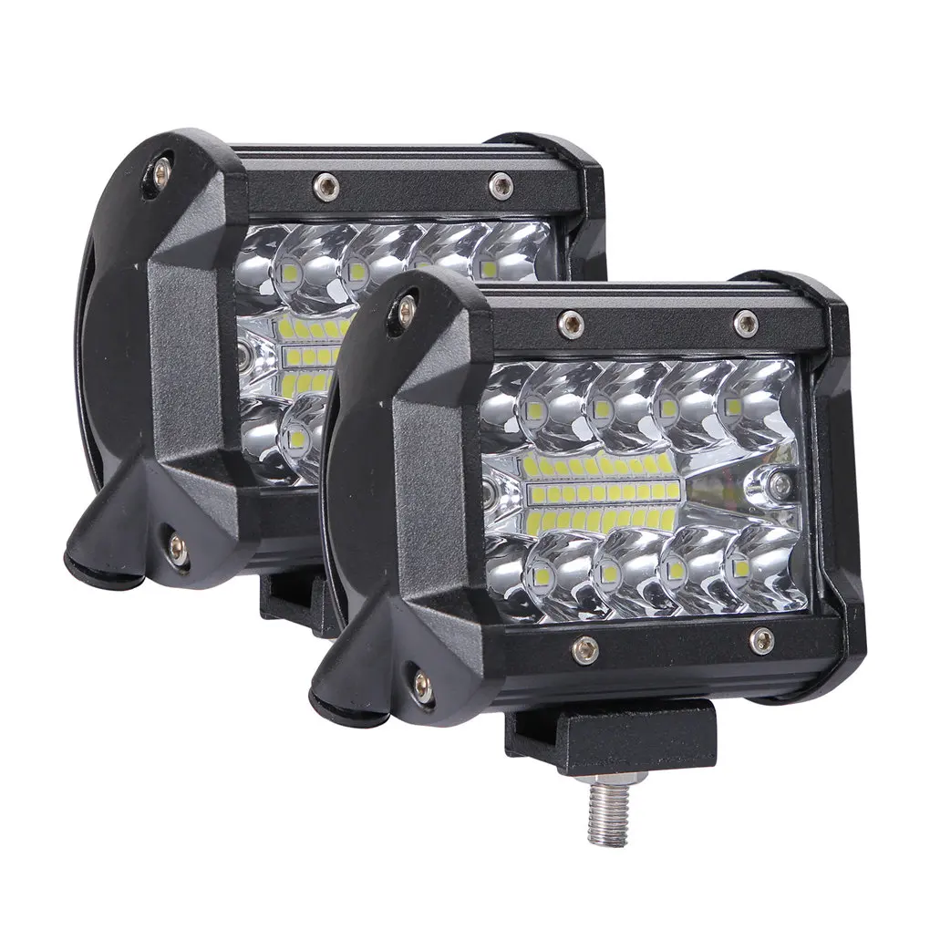 

120W/Pair 4'' 12V LED Light Offroad Floodlight Spotlight Waterproof IP67 Work Lights Courtyard Garage Car Headlight Lamp Bars