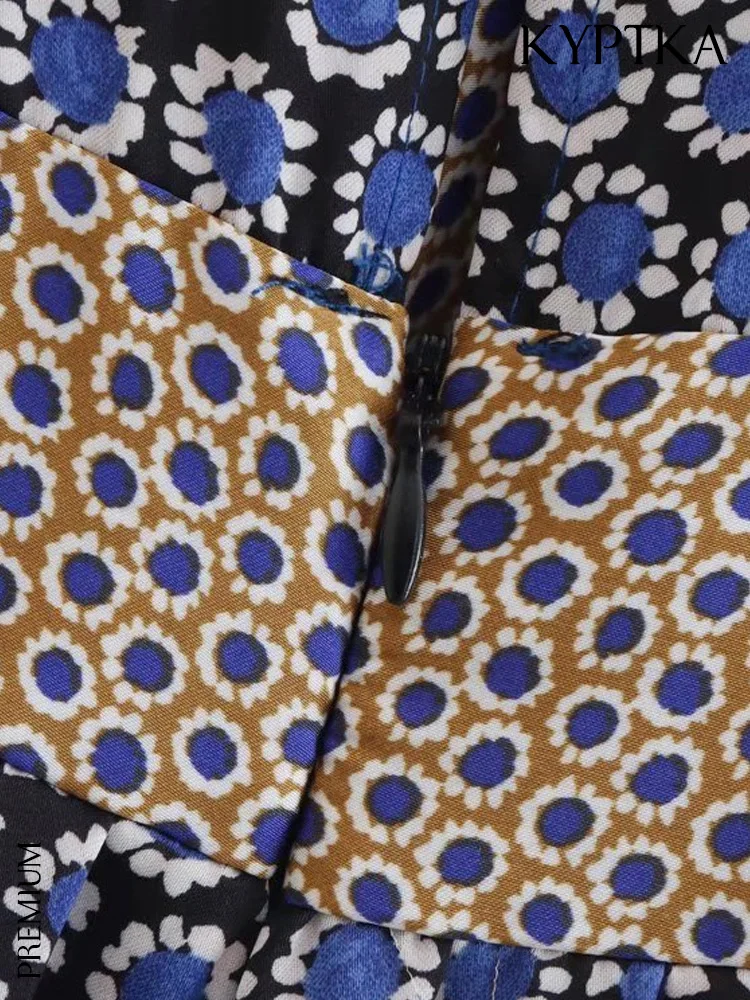 Женские Свободные Комбинезоны KYPTKA белые винтажные комбинезоны с геометрическим