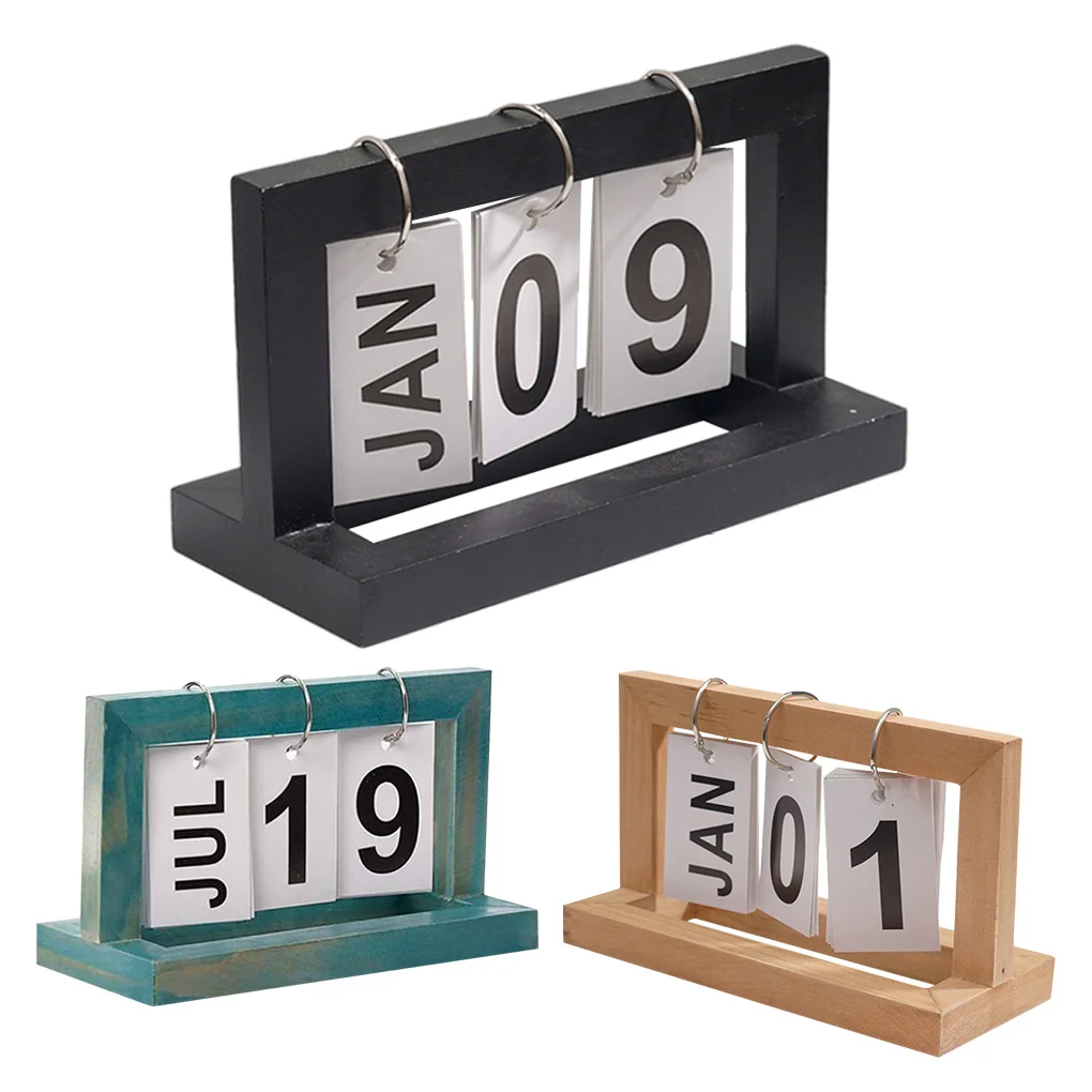 

Page Turning Wood Calendar Classroom Table Aesthetic Decoration Indoor Art Craft Decor Holiday Birthday Party Favors