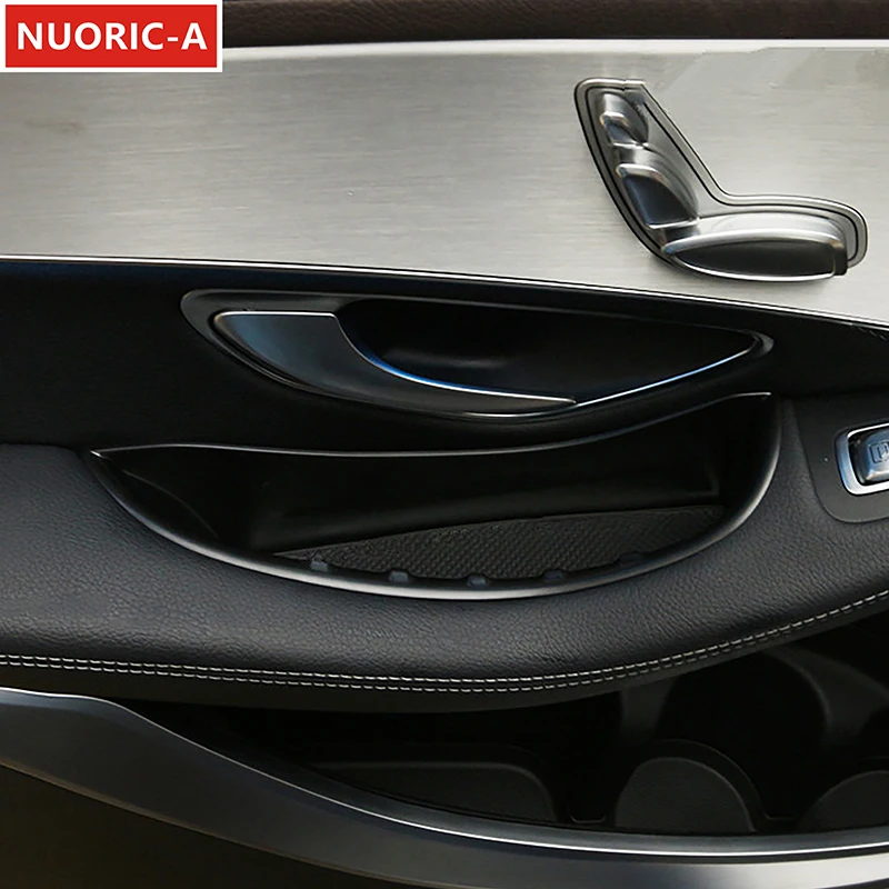 

Дверной подлокотник RHD, коробка для хранения, декоративная крышка, отделка для Mercedes Benz C Class GLC W205 X253, черные аксессуары для интерьера