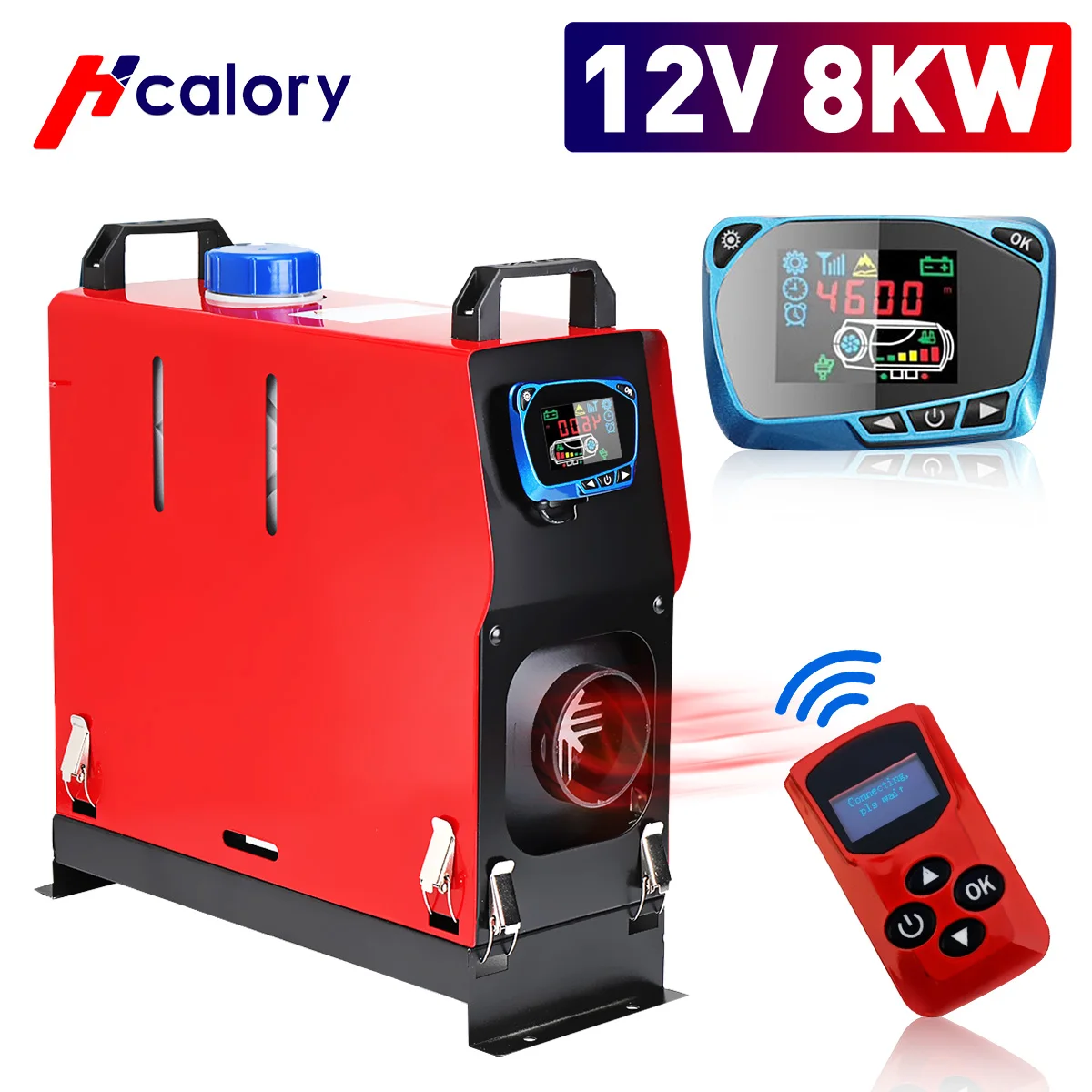 

Hcalory 12V 24V 5-8KW Diesel Air Heater All in One with LCD Switch & Remote Control Muffler Voice Broadcast for Truck Boat Car