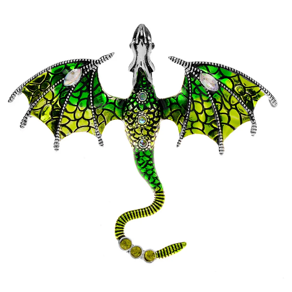 

High Quality Enamel Fly Dragon For Women Beautiful Legand Animal Brooch Pins Party Jewelry