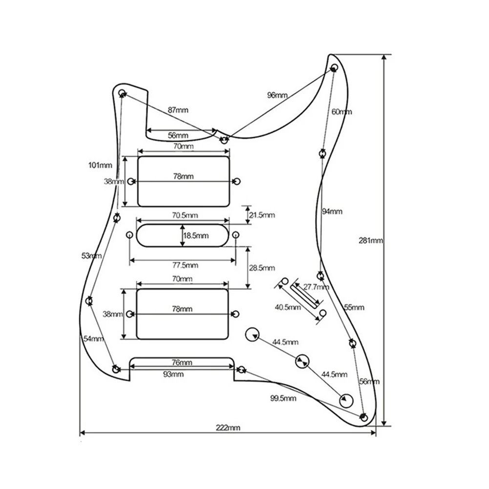 

3 Ply 11 Holes HSH Pickguard Anti-Scratch Plate For Strat SQ Guitars Black White Electric Guitar Replacement PVC Accessories