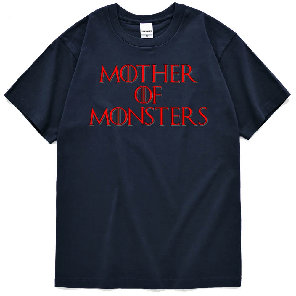 

Mother Of Monsters Creative Letter Print Men T-Shirts Versatile O Neck Tshirts Vintage Loose Tops Classic Fashion Man Tshirt