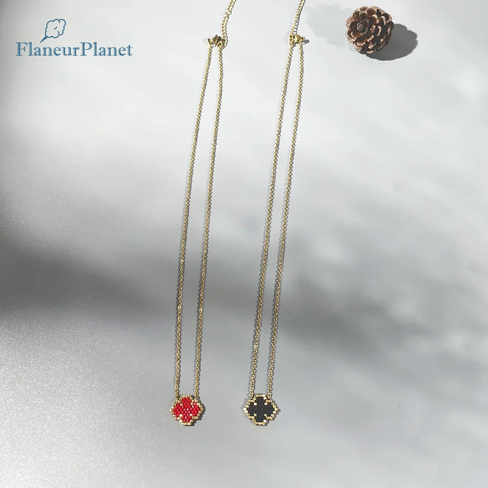 Женское ожерелье клевера из нержавеющей стали с изображением четырехлистного