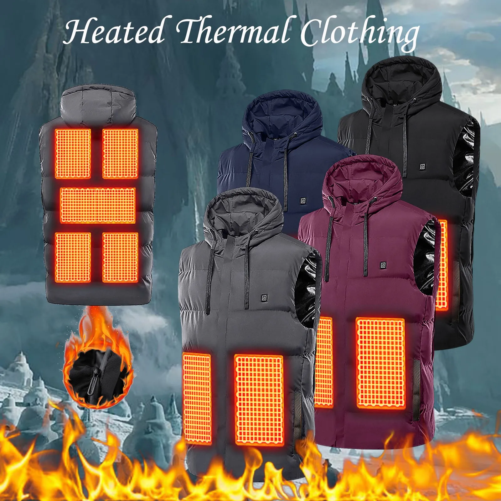 

Мужской жилет с 7-ю зонами для обогрева, пальто для осени и зимы, жилет с электроподогревом, куртка с подогревом и Usb, тактическая одежда