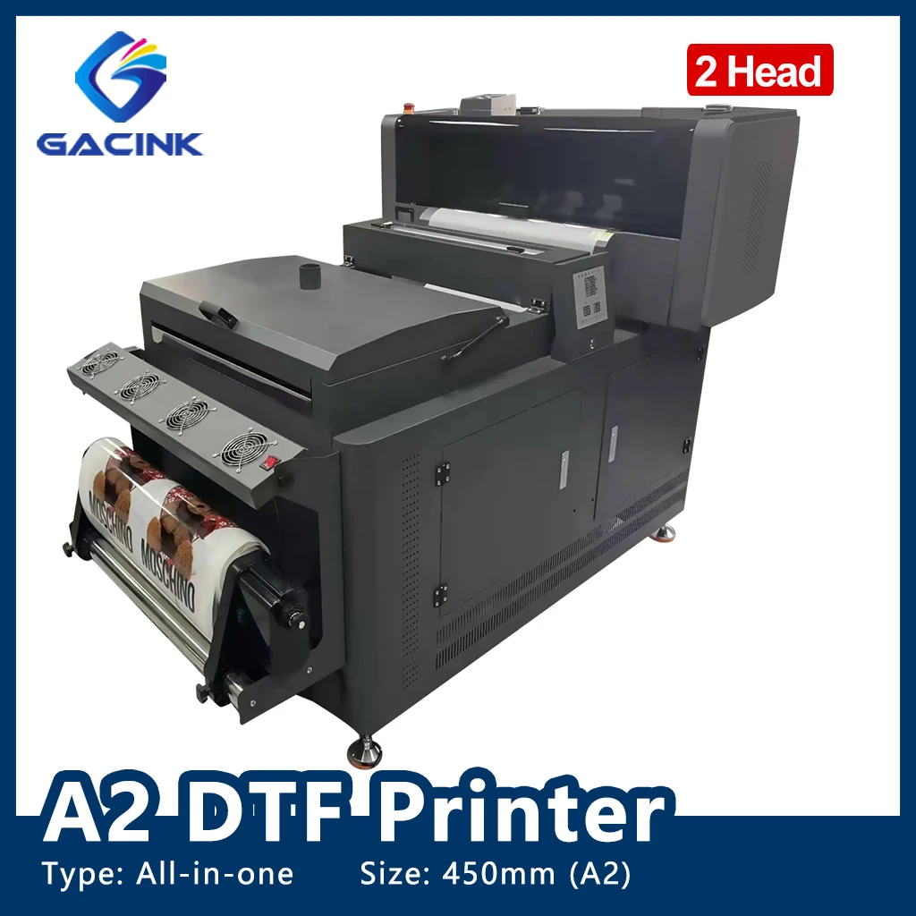 

A2 All-in-one DTF Printer Double Head For XP600 i3200 WF-4720 DTF Direct Transfer to Film Printer Shaker & Dryer Machine 450mm