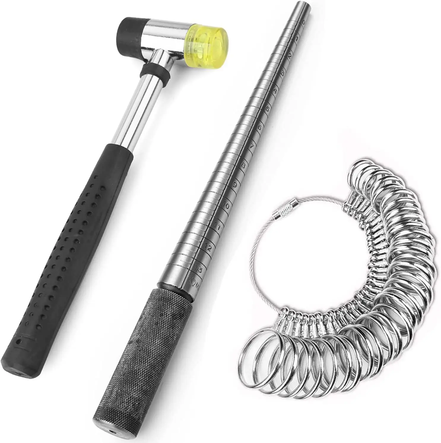 

Jewelry Solid Ring Enlarger Stick Measure US Size Chrome Steel Ring Mandrel Finger Gauge Sizer Adjust Jewellery DIY Tool Set Kit