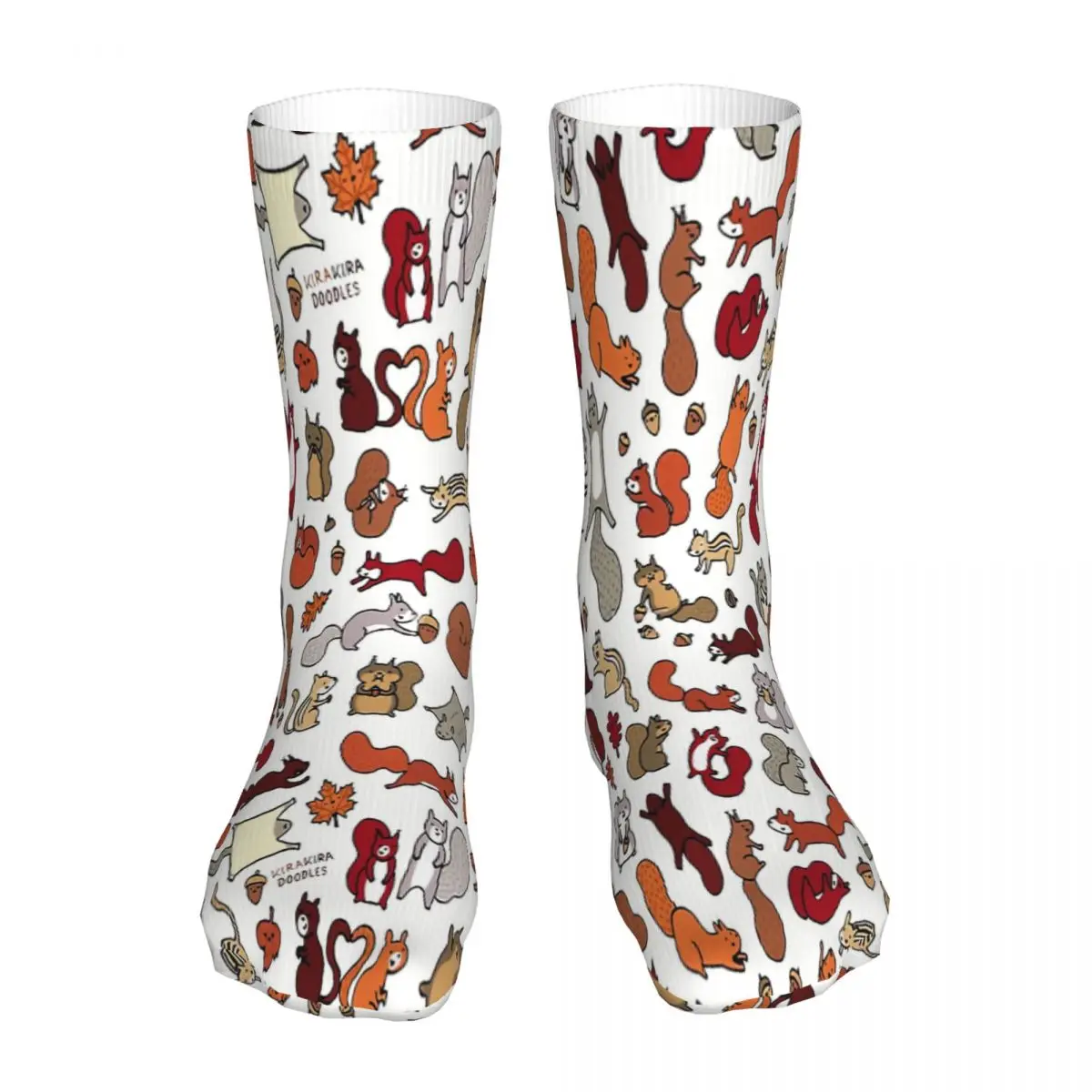 

Squirrels In Fall Doodle Sock Socks Men Women Polyester Stockings Customizable Sweetshirt