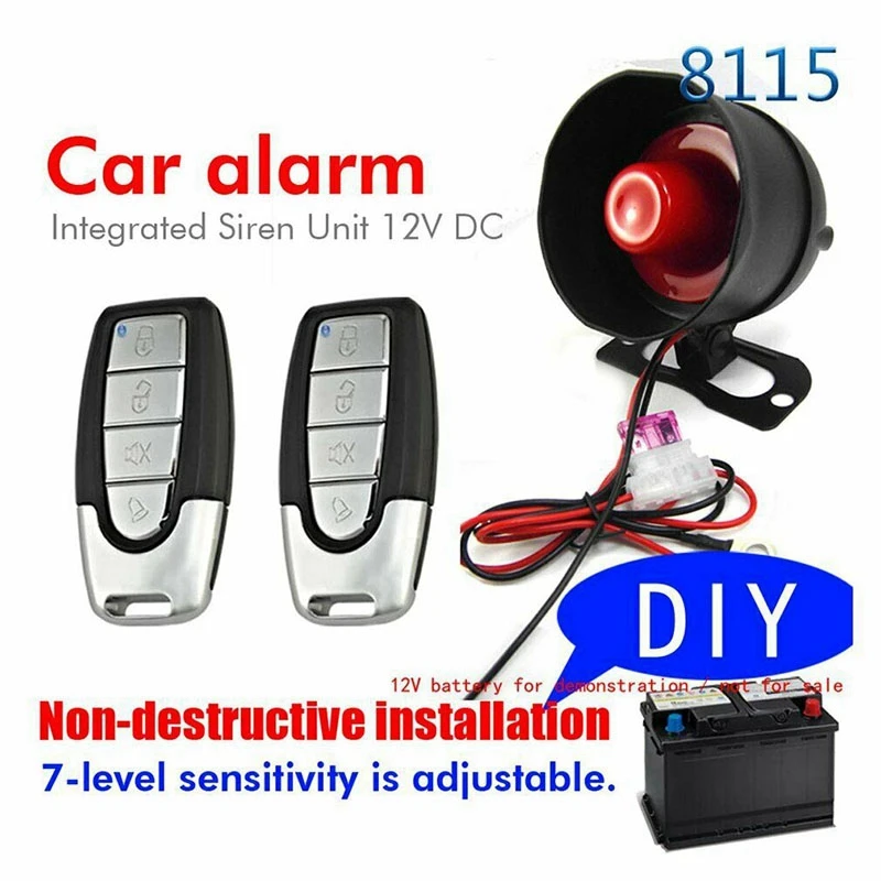 

Universal Car One-Way Alarm Alarm Vibration System Automobile Anti-Theft Device Kit