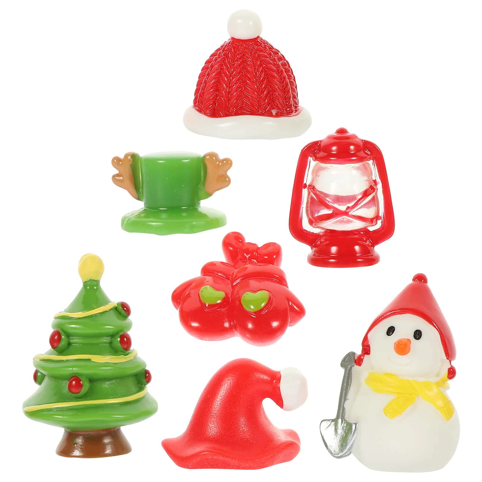 

7pcs Mini Christmas Ornaments Christmas Miniatures Xmas Mini Garden House Decorations