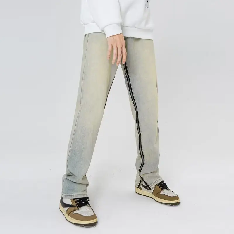 Винтажные женские прямые мешковатые джинсы-карго Y2k со средней талией