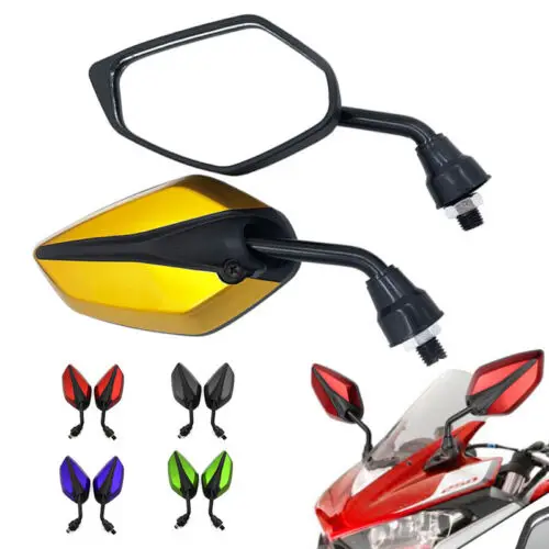 

1 Pair Universal Motorcycle Scooter Bike Larger Rear Side Rearview Mirrors