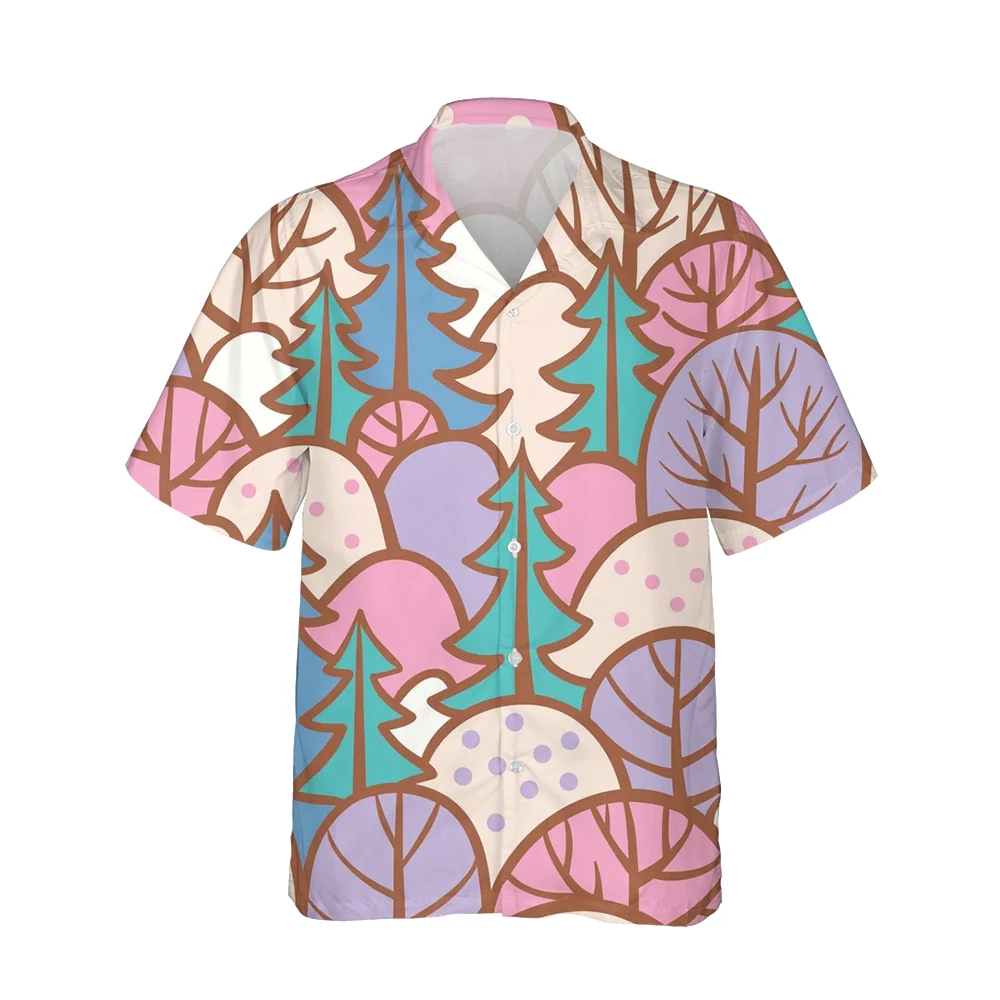 

Jumeast 3d Harajuku Forest Tree Printed Mens Hawaiian Shirt Short Sleeve Vintage Clothes Fashion Shirts for Men Loose Streetwear