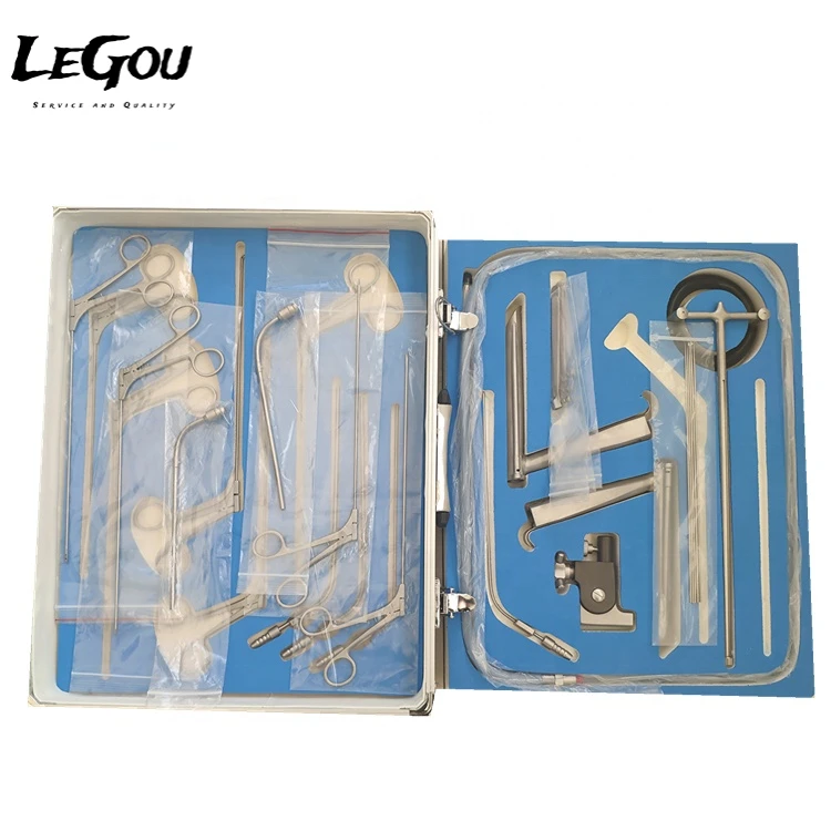 Reusable ENT surgical instruments hold laryngoscope set including scope
