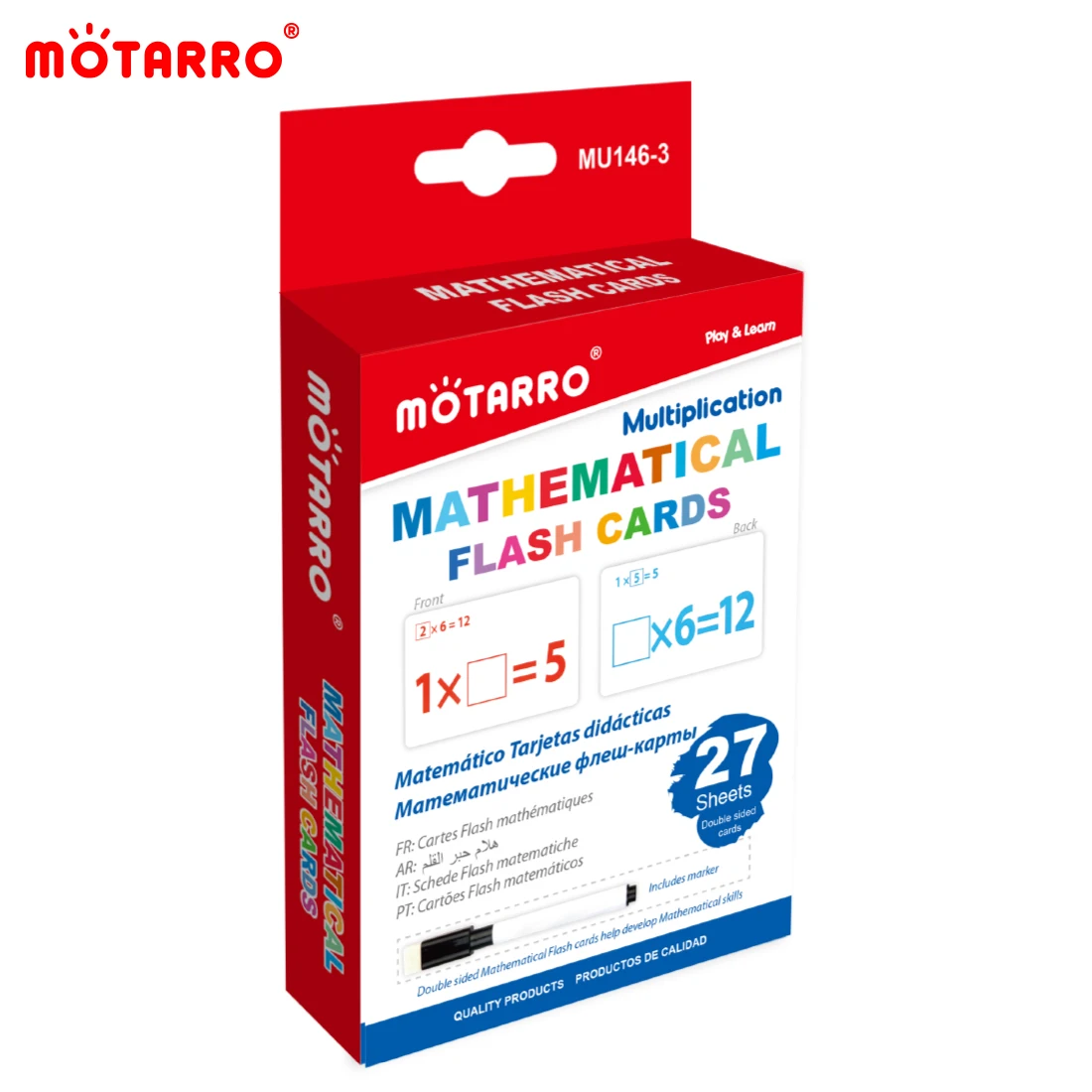 Инструмент обучения математике MOTARRO: Таблица карточек подсчета умножения