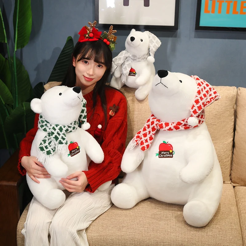 30-60 см мультфильм Рождественская серия белый медведь плюшевая кукла подушка