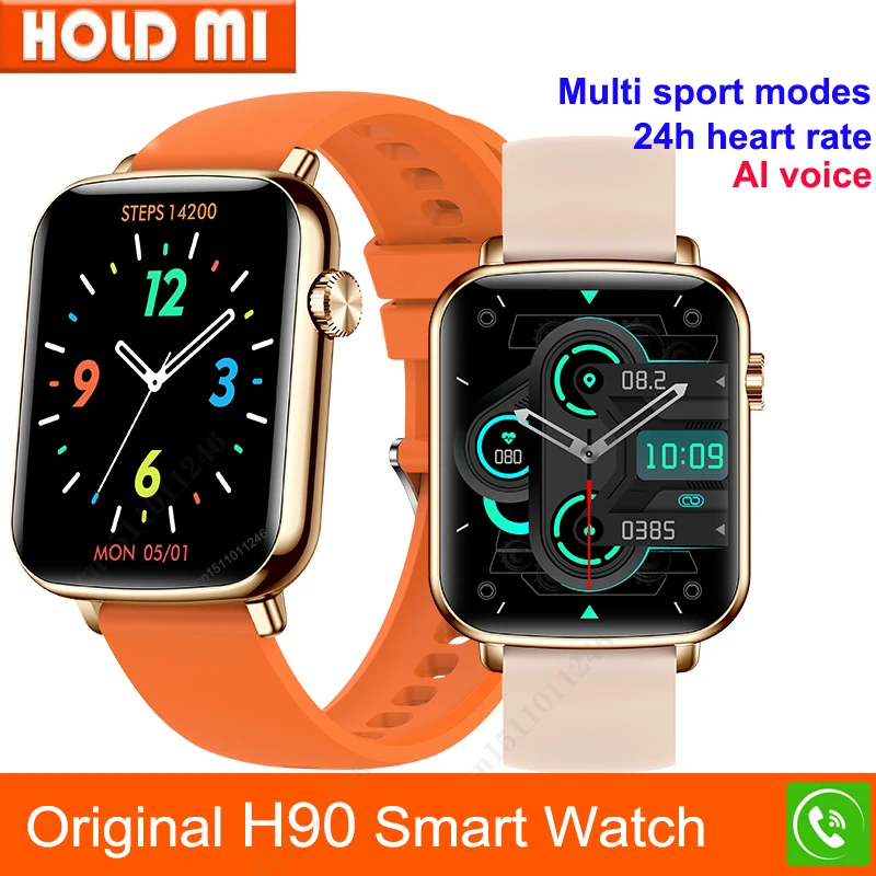

H90 Smart Watch Men 1.81' BT Call Watch Sports Women Watch AI Voice 24H Heart Rate HRV MET Monitor Health Tracker Female Watch