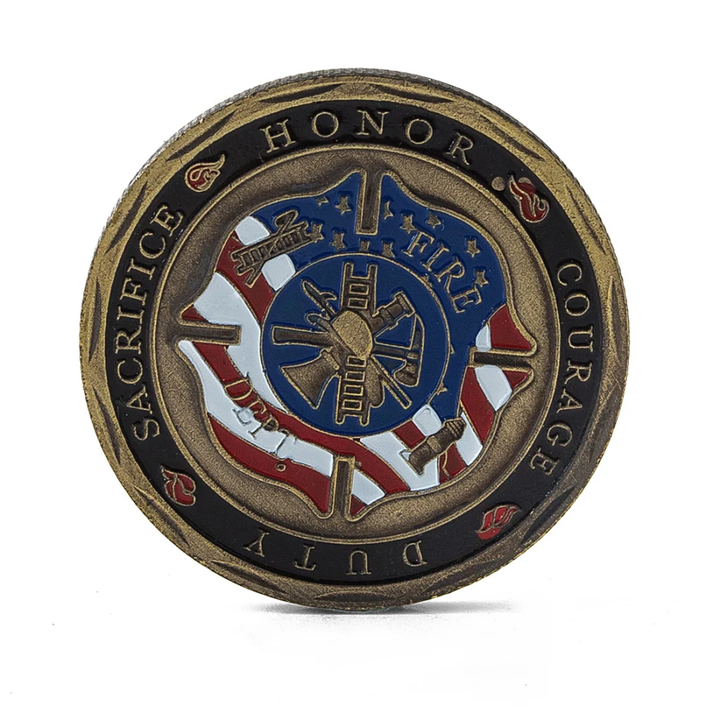 Монета памяти Святого Флориана - покровителя пожарных из металлического сплава цинка коллекционная монета чести и долга сувенир.